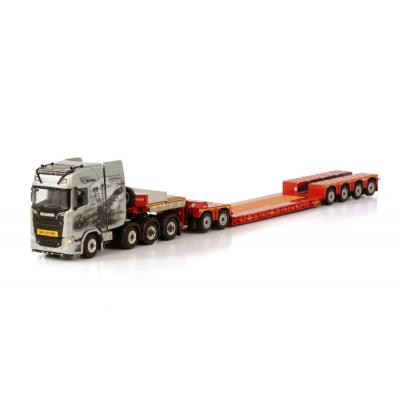 WSI 01-3681 Scania Highline 8x4 Truck with 4-axle low loader - Esser Schwertransporte - Scale 1:50