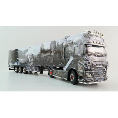 WSI 01-4308 DAF XF Super Space Cab MY2017 4x2 Truck with Reefer Trailer - Heide Logistik  - Scale 1:50