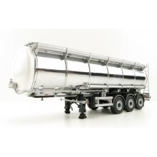 WSI 03-1006 - Hobur Tri Axle Petrol Tanker Trailer White Silver - Scale 1:50