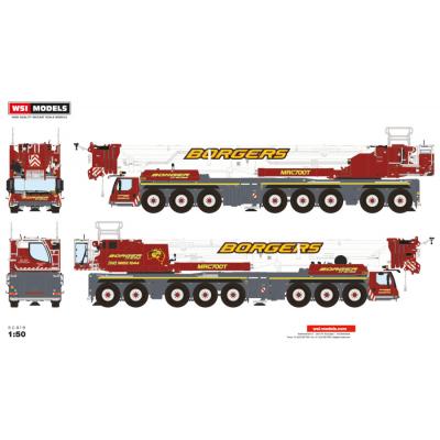 WSI 51-2128 - Liebherr LTM 1650-8.1  8-axle Mobile Crane Borger Cranes New Release 2023 - Scale 1:50