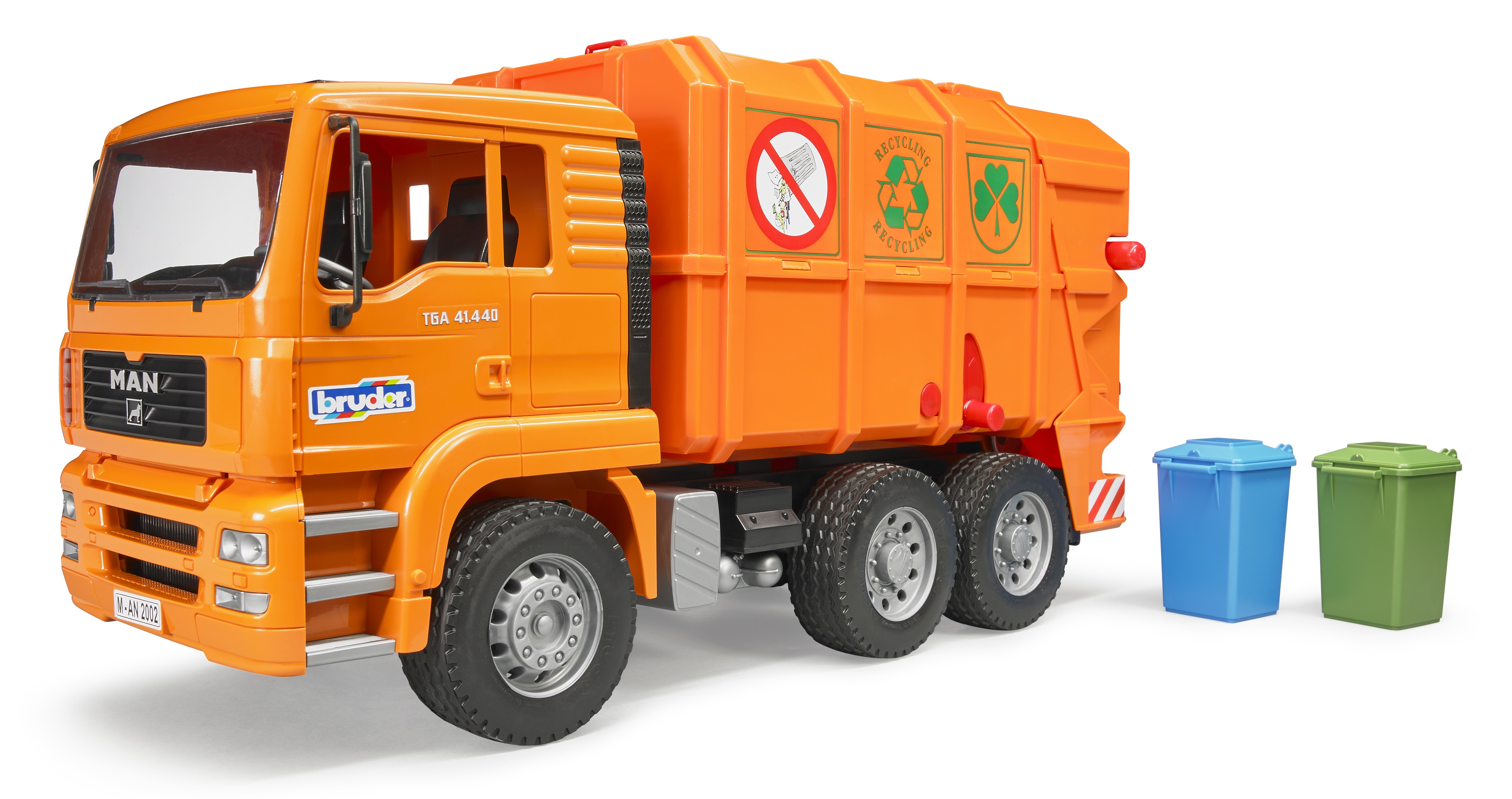 bruder garbage truck orange