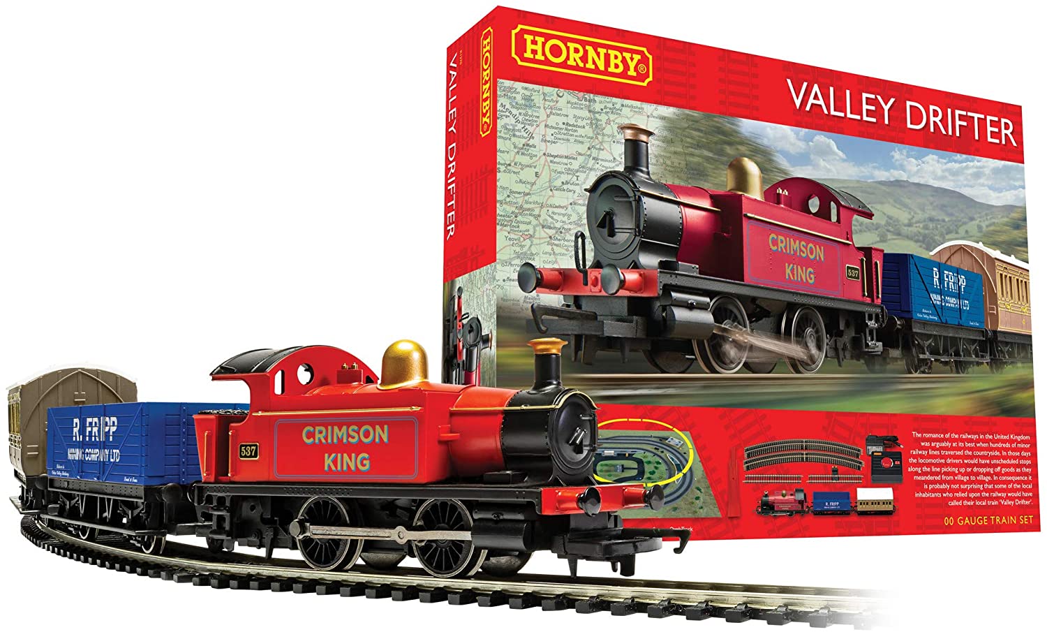 Product Image - HORNBY R1270 Valley Drifter Train Set 040 Steam Loco PASSENGER & FREIGHT OO Gauge
