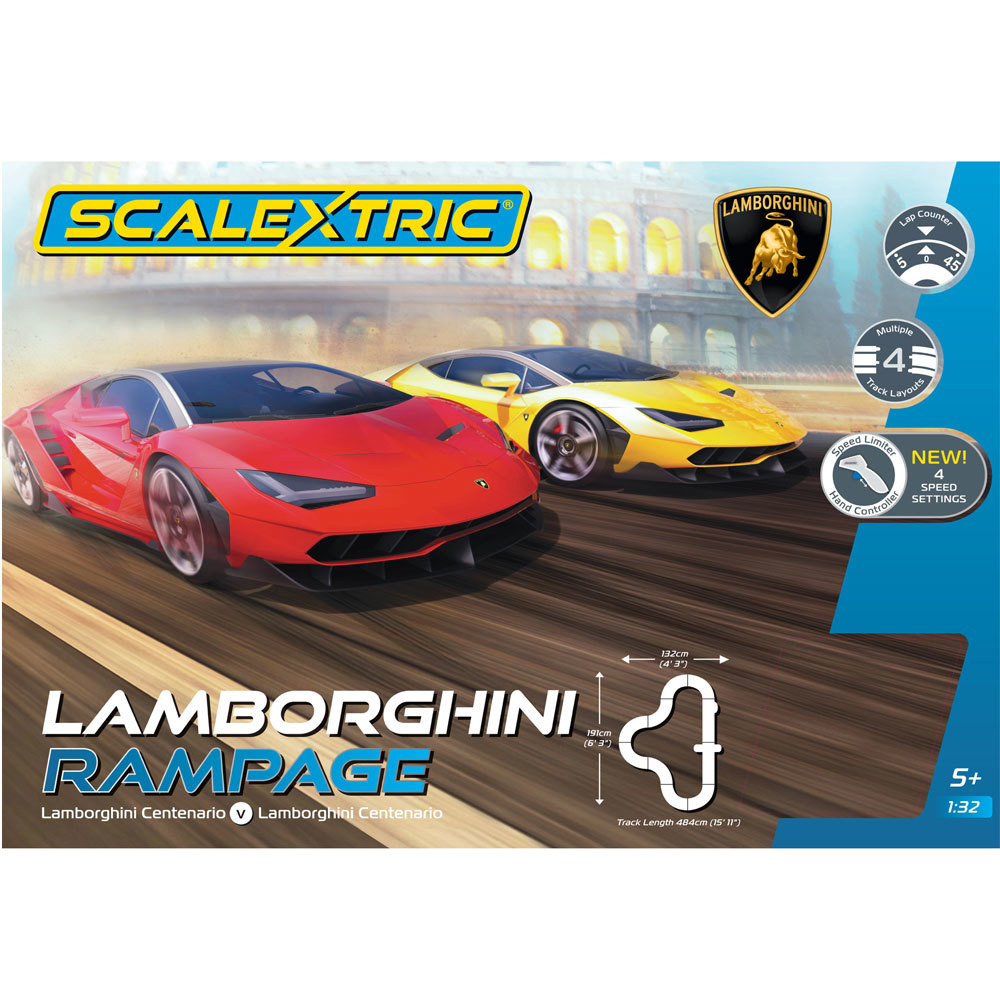 Scalextric Lamborghini Rampage 1:32 scale slot car race set C1386T