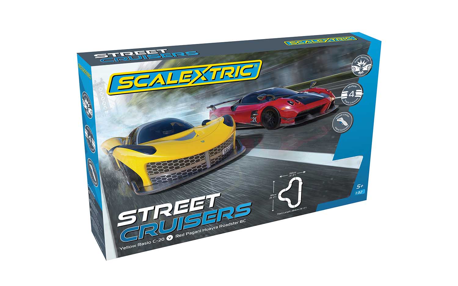 Product Image - Scalextric C1422 Street Cruisers Race Slot Car Set 1:32