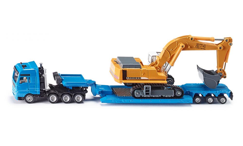 Product Image - Siku 1847 - MAN TG-A Heavy Haulage Transporter with Liebherr 974 Excavator -  Scale 1:87
